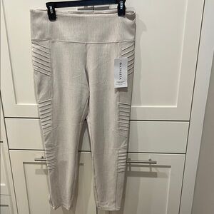 Athleta Cream Ribbed Leggings